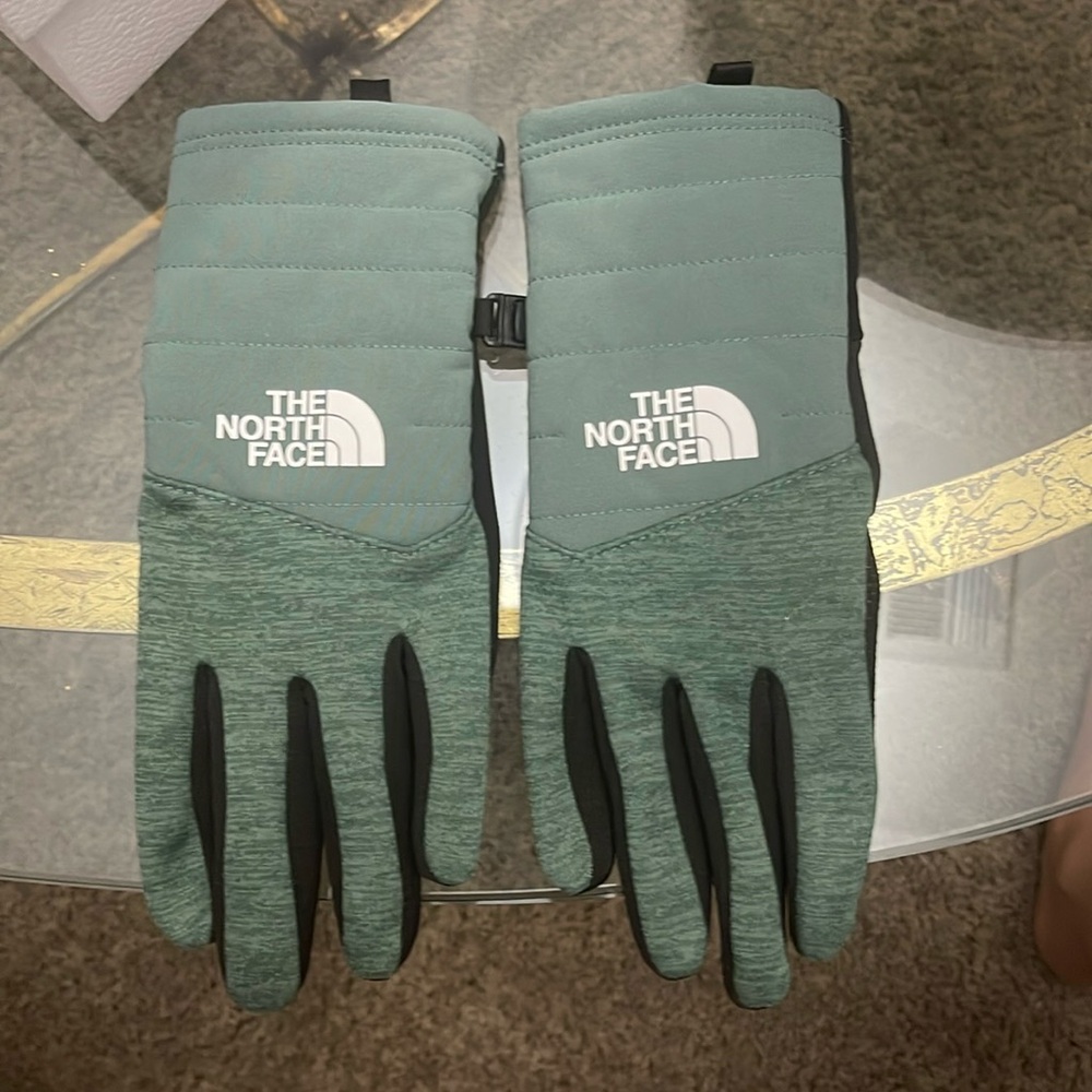 North face winter gloves green
